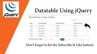 Datatable Plugin Using jQuery 💡 Very Simple Way 💡