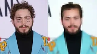 Post Malone Photoshop Makeover - Removing Tattoos & Long Hair