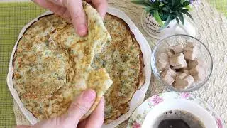 Нежнейшие БЛИНЧИКИ СЫРОМ и с зеленью !Вкусно и Быстро! Сырли блинчики тайерлаш!