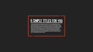 Minimal Titles Motion Graphics Templates