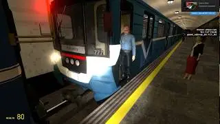 Garry's Mod - Metrostroi: На Октябрьской: Сцепляемся со вспомогательным составом, и следуем в депо.