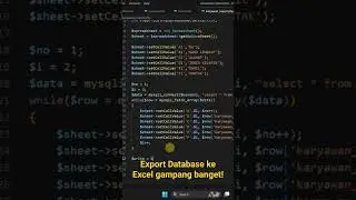 Export Database ke Excel Gampang Banget. #php #aplikasi #css #coding #tutorial #mysql #excel