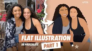 How to make a FLAT DIGITAL PORTRAIT in Procreate | Easy faceless portrait 