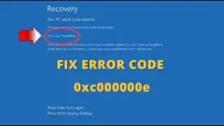 Error code 0xc000000e Your PC needs to be repaired