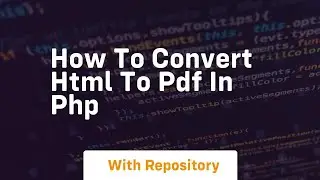 How to convert html to pdf in php