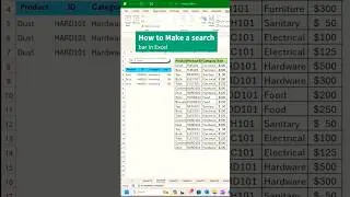 Excel Tutorial: Creating a Search Bar for Efficient Data Navigation #ExcelTutorial #SearchBar