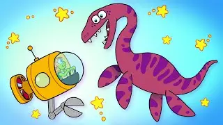 Club Baboo Dinosaurs for Kids | Elasmosaurus T-Rex Playing Dinosaur Cartoon video  | Club Baboo