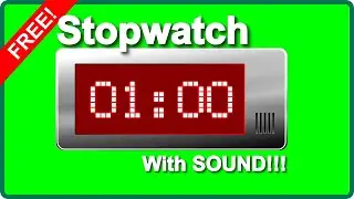 ✅ DIGITAL 1 MINUTE Green Screen TIMER Video (Full HD) A 60 Seconds STOPWATCH with Sound NO Copyright