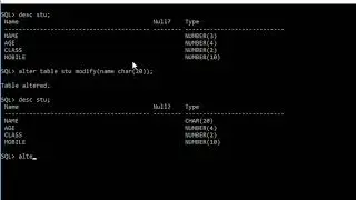 How to change the data type of a column in a table in SQL