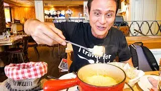 Swiss Food Tour - CHEESE FONDUE and Jumbo Cordon Bleu in Zurich, Switzerland!