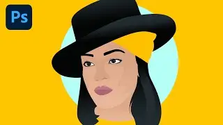 How to create Portrait Flat Illustration in Photoshop | Speed Art