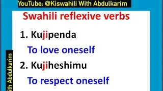 Learn Swahili Grammar: Reflexive prefix “-ji-“