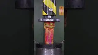 Colorful Water Bottle Crush with Hydraulic Press! 💧🌈 #hydraulicpress #waterbottle #satisfying