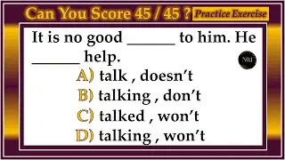 45 Grammar Tenses Quiz | Test Your English Level With This Grammar Test | No.1 Quality English