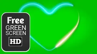 Heart neon colours effects green screen video||Heart green screen||Free green screen HD