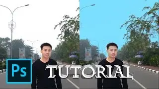 Tutorial Photoshop   Cara merubah warna langit pada foto menjadi biru