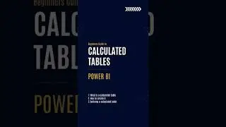 Calculated Tables in #PowerBi #powerbitutorial #DAX