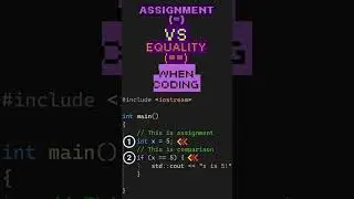 Learn the difference between assignment & equality quickly! #Programming #Coding #NewCoder #TechTips