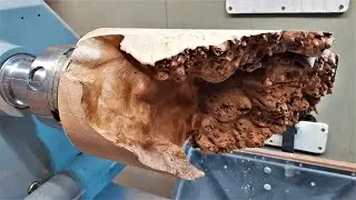 Woodturning - Beautiful Burr Elm !! ( no mid roll ads )