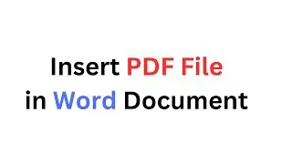 How to insert pdf File in Word document