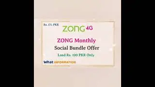 Zong Monthly Social Media and Call Package Rs. 175 PKR | What Information