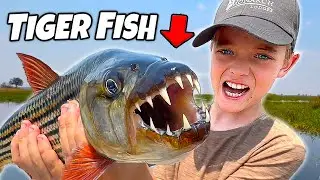 TIGER FISH! Kids catch monster fish in Africa!