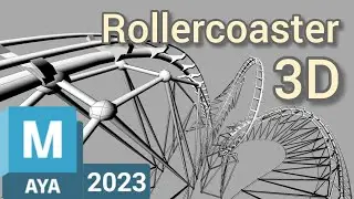 Rollercoaster 3D Modeling. Animated with MASH (Autodesk Maya Tutorial)