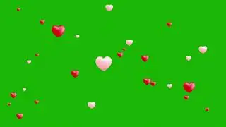 Love particles falling animation green screen no copyright video footage