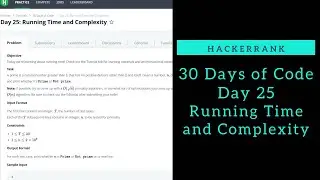 Running Time and Complexity || HackerRank || Check Prime Number || Day 25 || Python