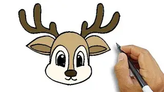 How to draw a reindeer head | Simple Drawings For Beginners