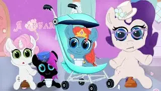 Brothers and sisters. Pocket ponies. Cartoon game for kids. My little pony. friendship is a miracle
