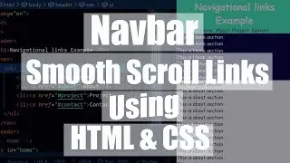Navigation Links | Navbar |Smooth Scrolling | Basic Tutorial for Beginners | Website Design 