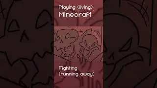 Playing (living) Minecraft: Fighting (running away) #animation #minecraft