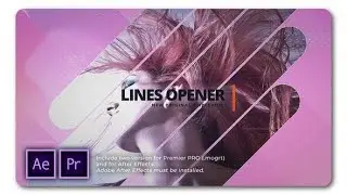 Premiere Pro Template: Lines Universal Media Opener + Free Font