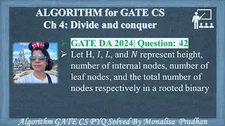 GATE DA 2024| Question: 42 Let H, 𝐼, 𝐿, and 𝑁 represent height, number of internal nodes, number of