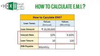 Excel Quickies: How to Calculate #Loan #EMI using PMT Function