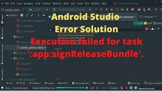 Android Studio Error Solution, Execution failed for task ':app:signReleaseBundle'.