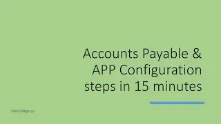 SAP AP & APP Setup (Step by step configuration guide)