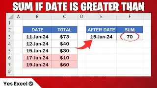 Sum If Date is Greater Than in Excel