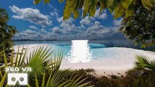 CGI Tropical Paradise: VR 360 Video Beach Island  Relaxation and Immersive Nature Travel