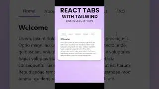 Create React Tabs with Tailwind Tutorial 