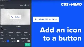 How to add an icon to a button using CSS Hero