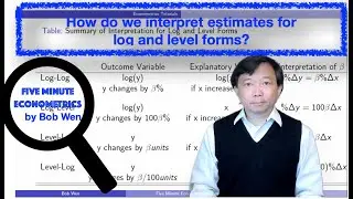 How do we interpret estimates for log and level forms? | Five Minute Econometrics | Topic 17