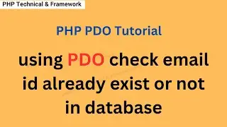 using PDO check email id already exist or not in database || PDO check duplicate email