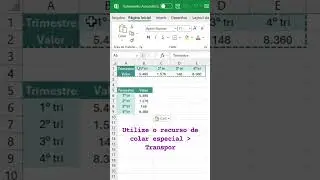 Como girar células no Excel - Coluna pra linha #excel  #dashboard