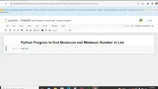 Program to display maximum number and minimum number from given list | Python|#learnprogramming |