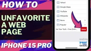 How to Unfavorite Web Page on iPhone 15 Pro