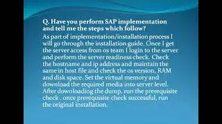 SAP BASIS INTERVIEW QUESTIONS -  INSTALLATION II