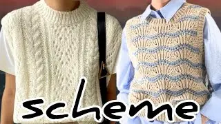 Вязание: красивые жилеты со схемами. Knitting: beautiful vests with patterns.