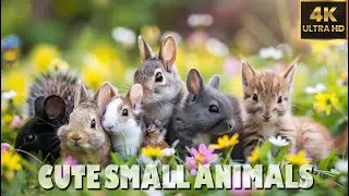 CUTEST SMALL ANIMALS🌿4K Relaxing Nature Films (60FPS) & 8 Hours Piano Music to Reduce Stress ♫